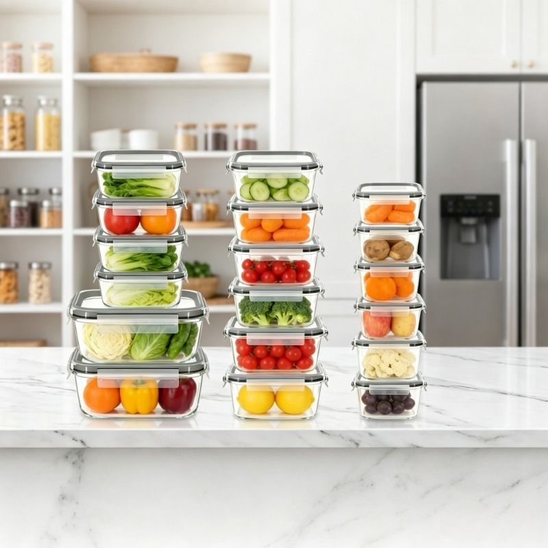 Meal Prep Oven Safe Containers - 18‑Piece Glass Food Storage Containers Set,Airtight