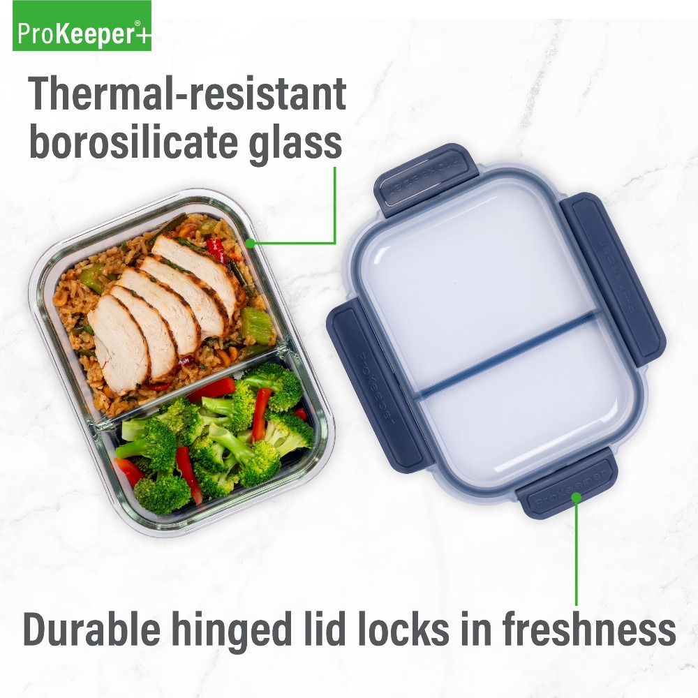 Meal Prep Oven Safe Containers - Premium Borosilicate Glass Meal Prep Containers