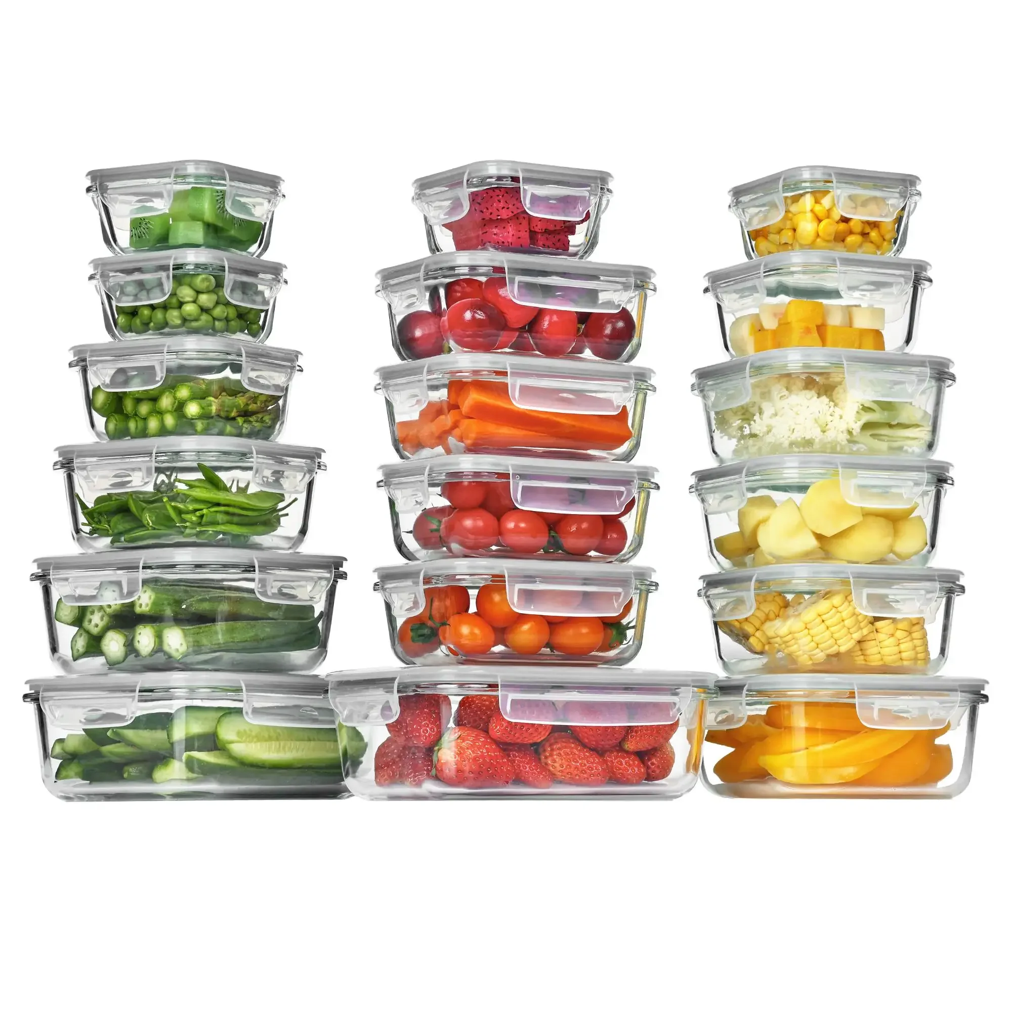 18 Pack Glass Food Storage Con - Meal Prep Oven Safe Containers 评论和价格