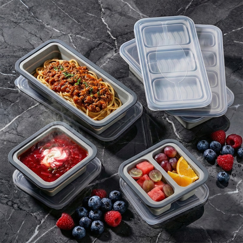 Silicone Freezer Tray with Lid - Meal Prep Oven Safe Containers 评论和价格