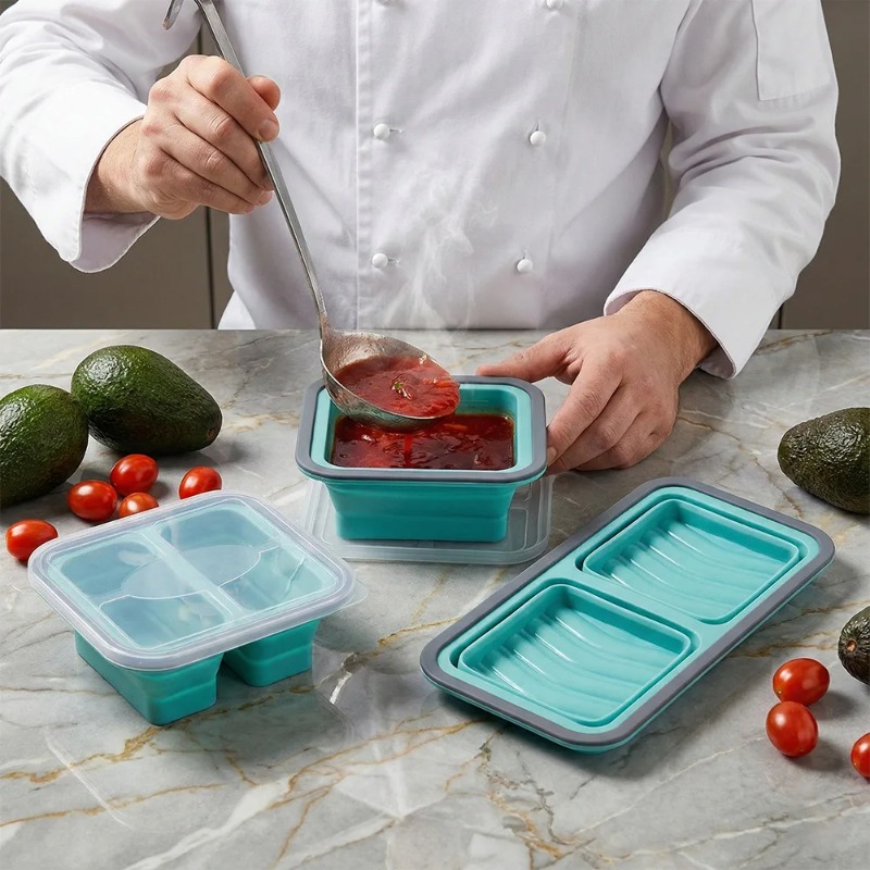 Silicone Freezer Tray with Lid - Meal Prep Oven Safe Containers 评论和价格