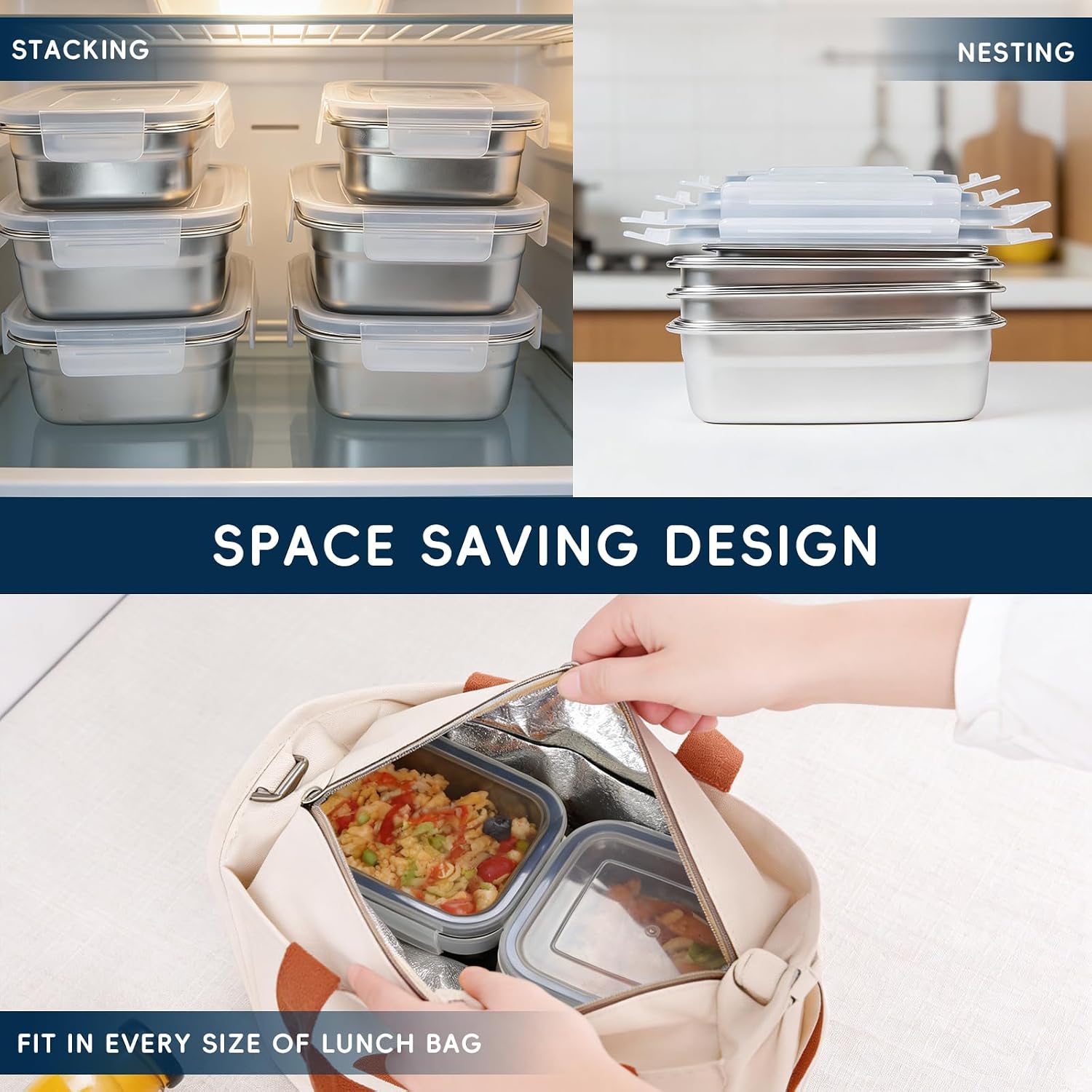 10PCS 304 Stainless Steel Food - Meal Prep Oven Safe Containers 评论和价格