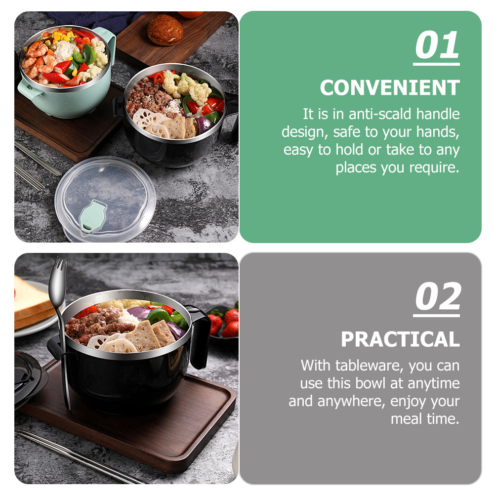 1Set Stainless Steel Soup Bowl - Meal Prep Noodles 评论和价格