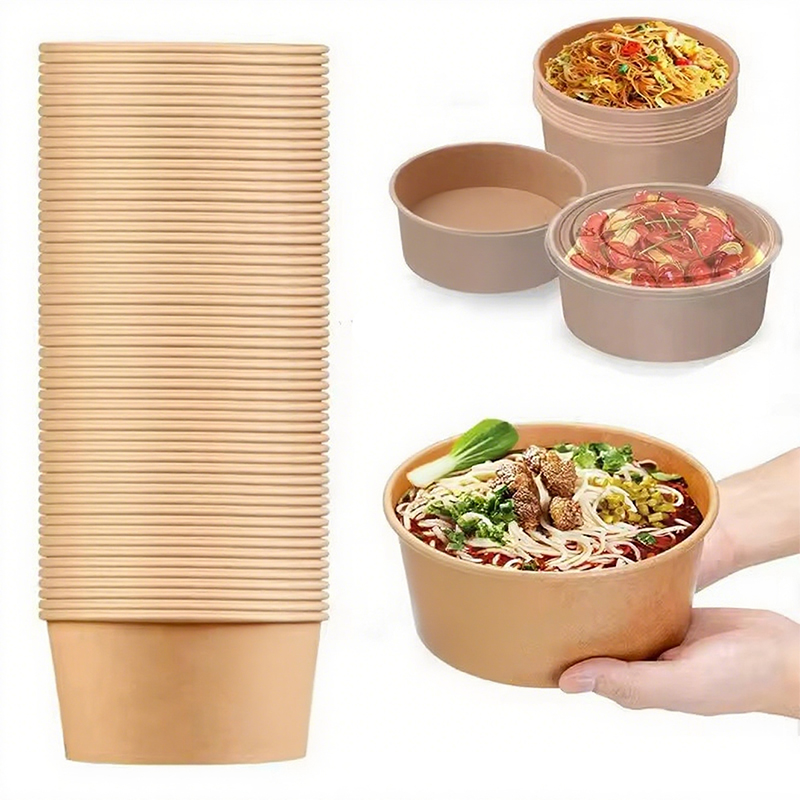 Kraft Paper Round Bowls Dispos - Meal Prep Noodles 评论和价格