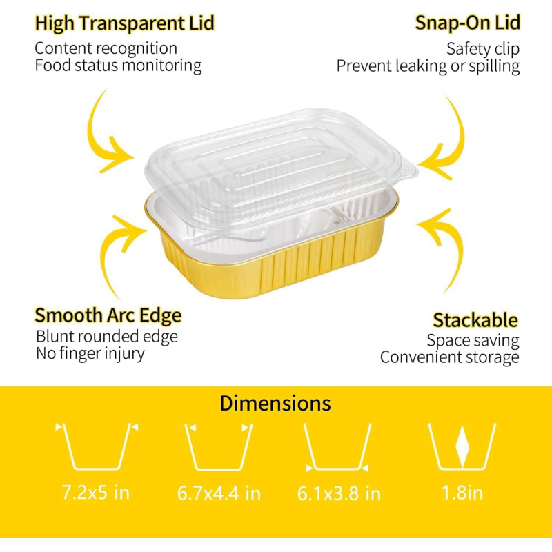 【20-Count 750ml Gold Pans】Reus - Meal Prep Oven Safe Containers 评论和价格