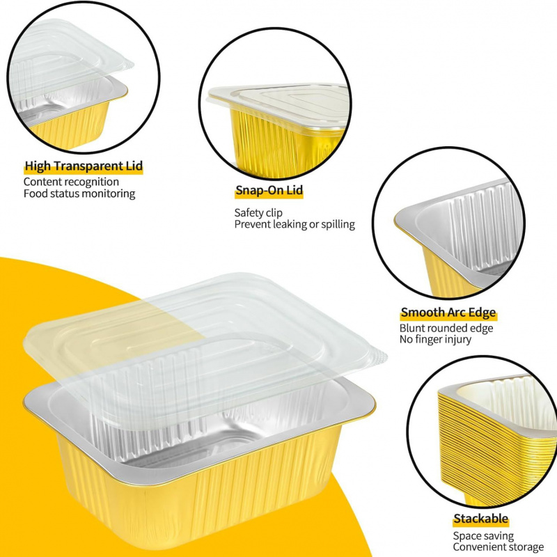 【20-Count 750ml Gold Pans】Reus - Meal Prep Oven Safe Containers 评论和价格