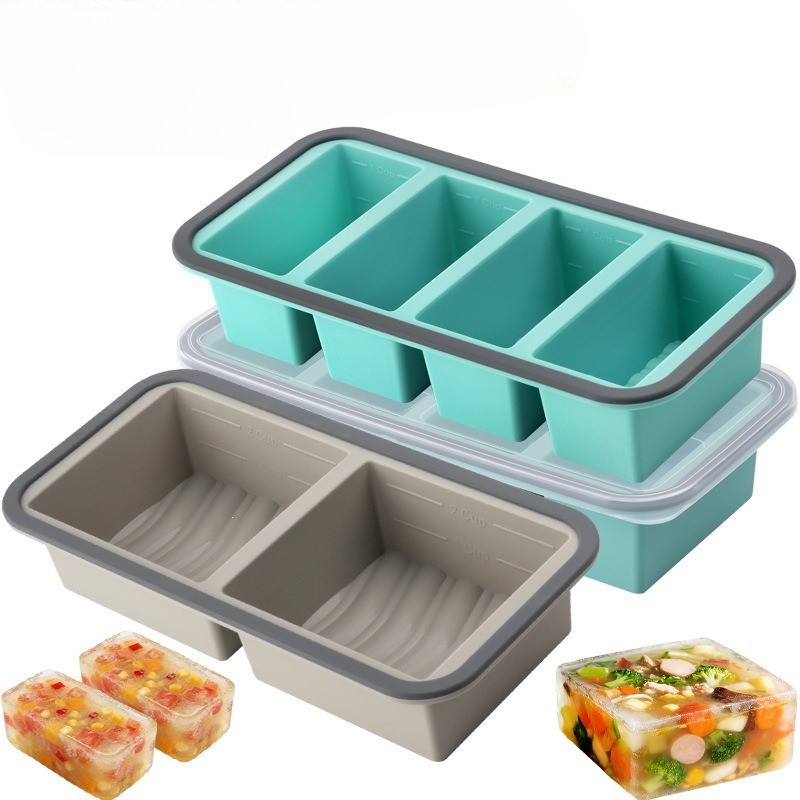 Silicone Freezer Molds Ice Cub - Meal Prep Oven Safe Containers 评论和价格