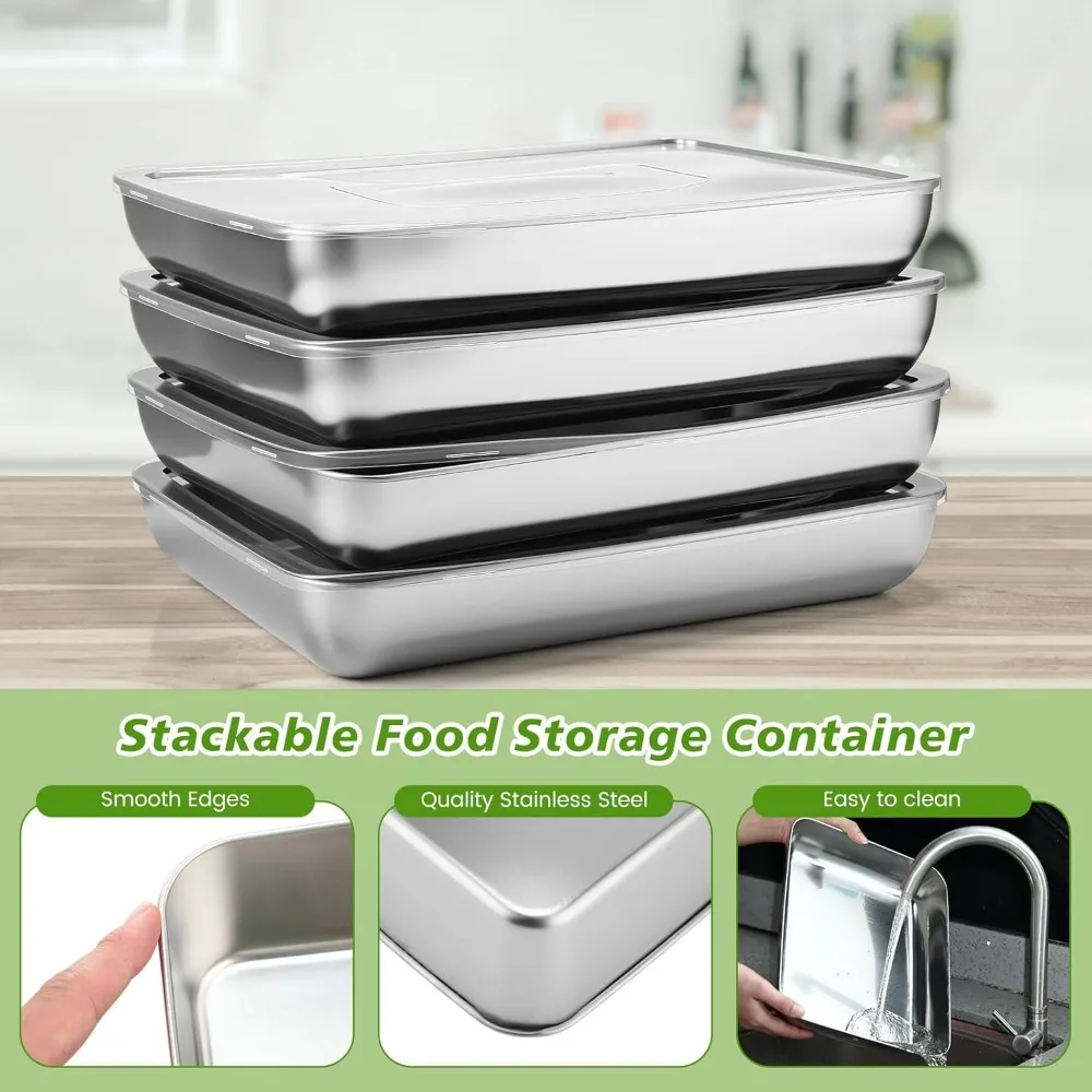 12PC Stainless Steel Food Cont - Meal Prep Oven Safe Containers 评论和价格