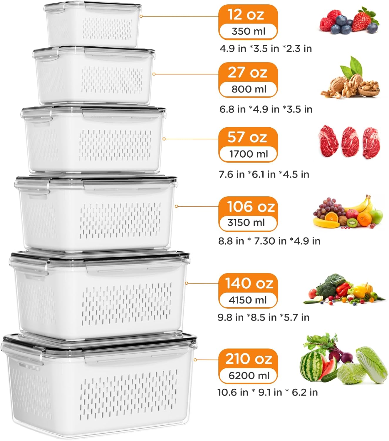 4/5/6/8Pcs Airtight Food Stora - Meal Prep Oven Safe Containers 评论和价格