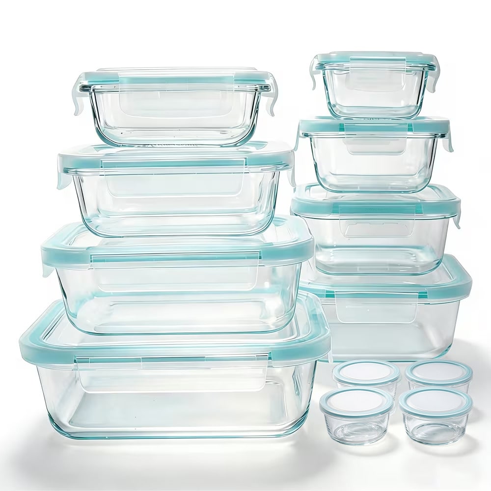 24 Pcs Glass Food Storage Cont - Meal Prep Oven Safe Containers 评论和价格