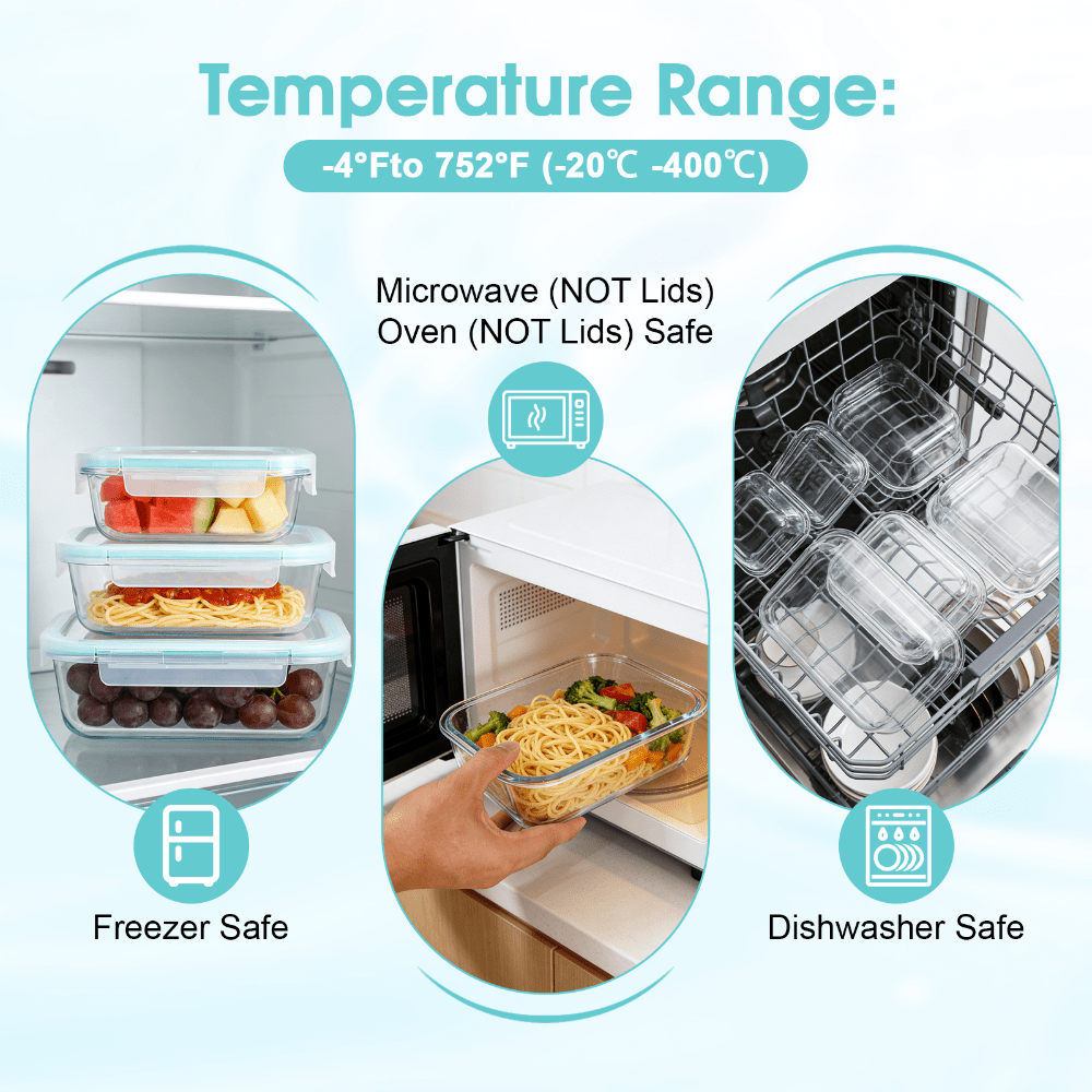 24 Pcs Glass Food Storage Cont - Meal Prep Oven Safe Containers 评论和价格
